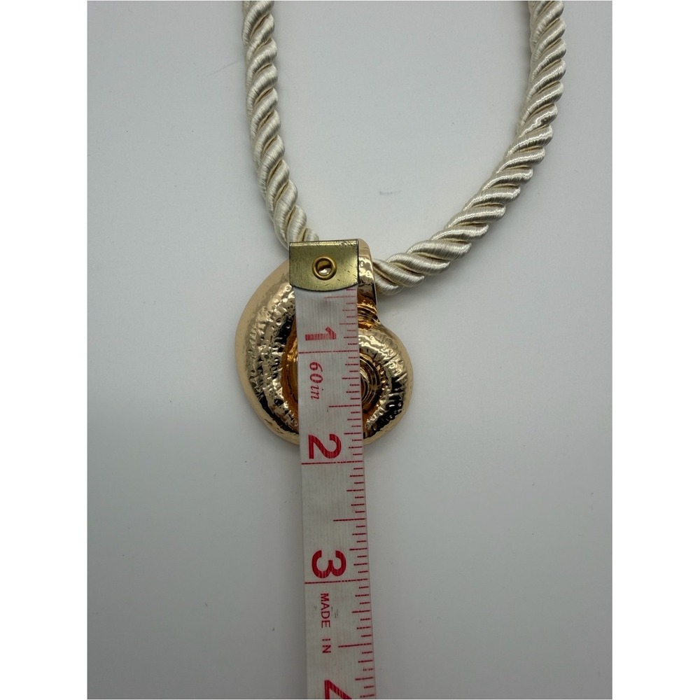 Piper K Gold Shell Rope Statement Necklace - Picture 3 of 5